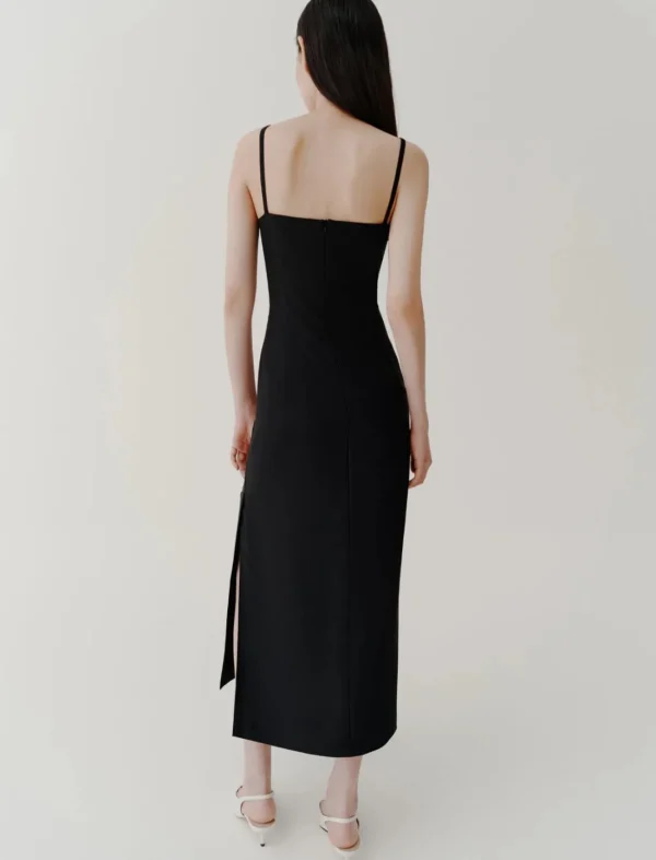 MARELLA Black Satin Sheath Dress