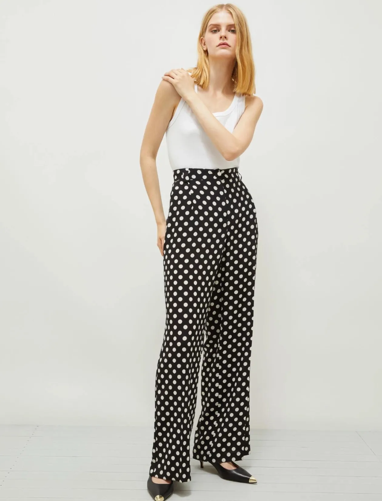 marella_black_silk_polka__1.webp MARELLA Black Silk Polka Dot Trousers
