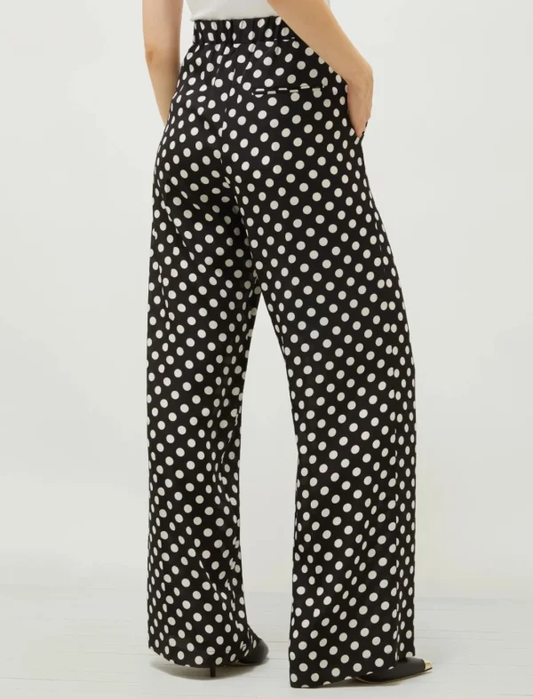 MARELLA Black Silk Polka Dot Trousers