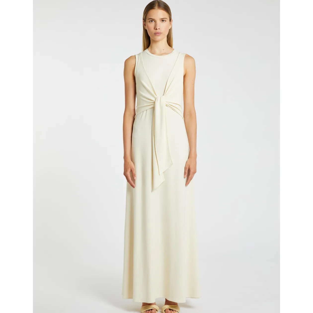 marella_cream_tie_front_d_0.webp MARELLA Cream Tie Front Dress