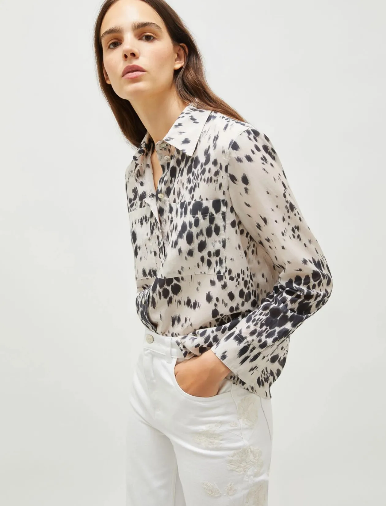 marella_printed_muslin_sh_1.webp MARELLA Printed Muslin Shirt - Wool White