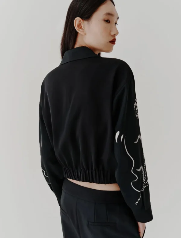 MARELLA Satin Bomber Black Jacket
