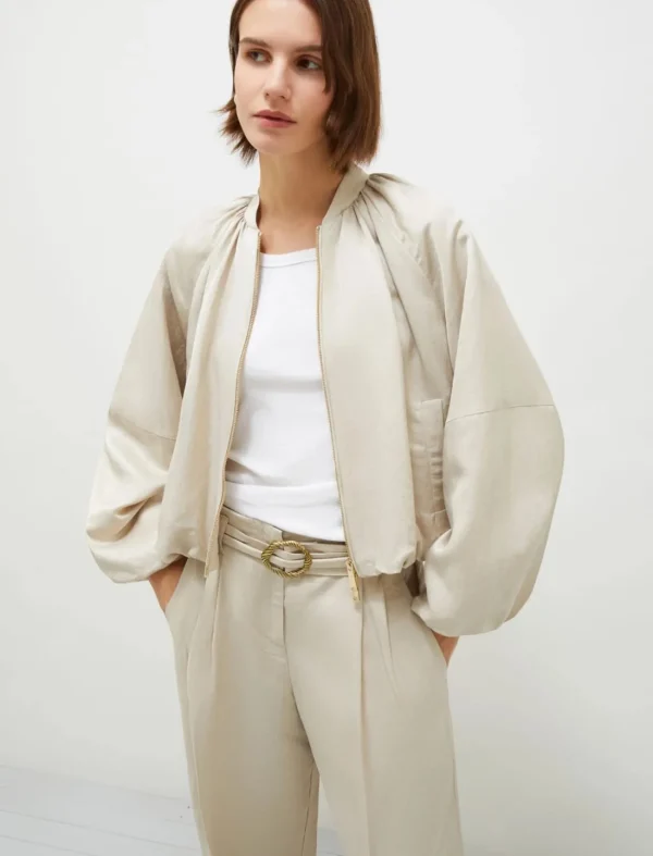 MARELLA Viscose Linen Bomber Jacket