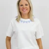 MARELLA White Embroidered T shirt