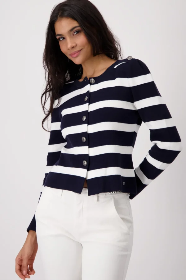 MONARI Navy & White Stripe Jacket