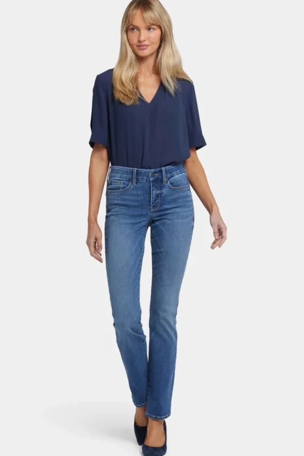 NYDJ Waist-Matching Bright Blue Jeans