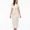 Paola Nude Dress With Diamante Buckle Detail