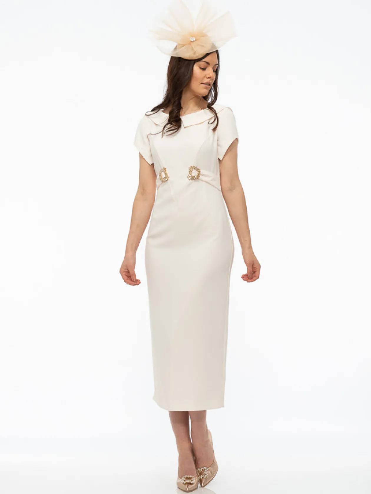 paola_nude_dress_with_dia_0.webp Paola Nude Dress With Diamante Buckle Detail
