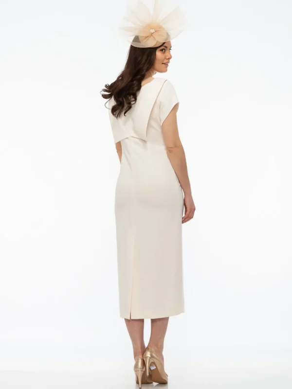 Paola Nude Dress With Diamante Buckle Detail
