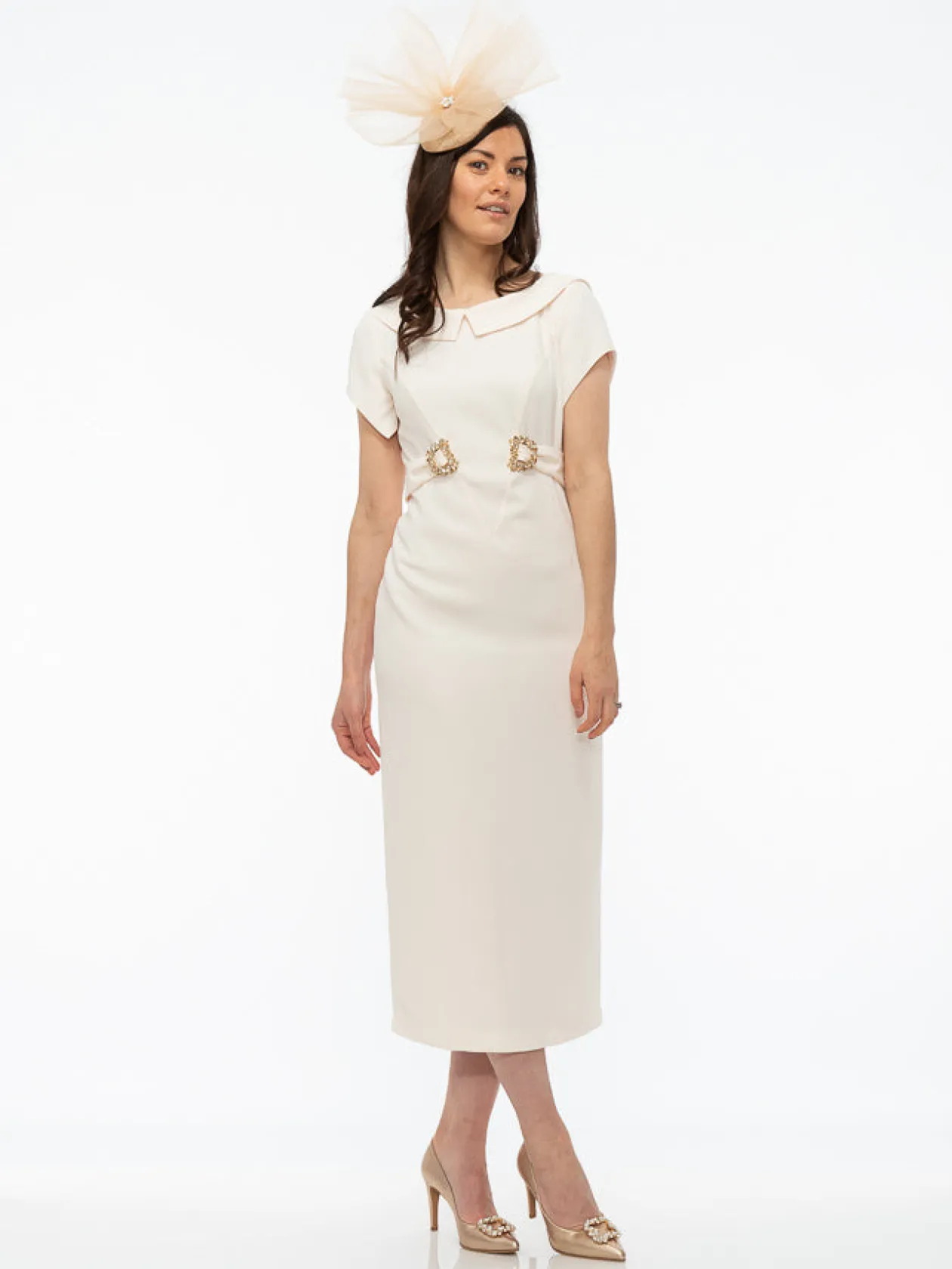 paola_nude_dress_with_dia_3.webp Paola Nude Dress With Diamante Buckle Detail