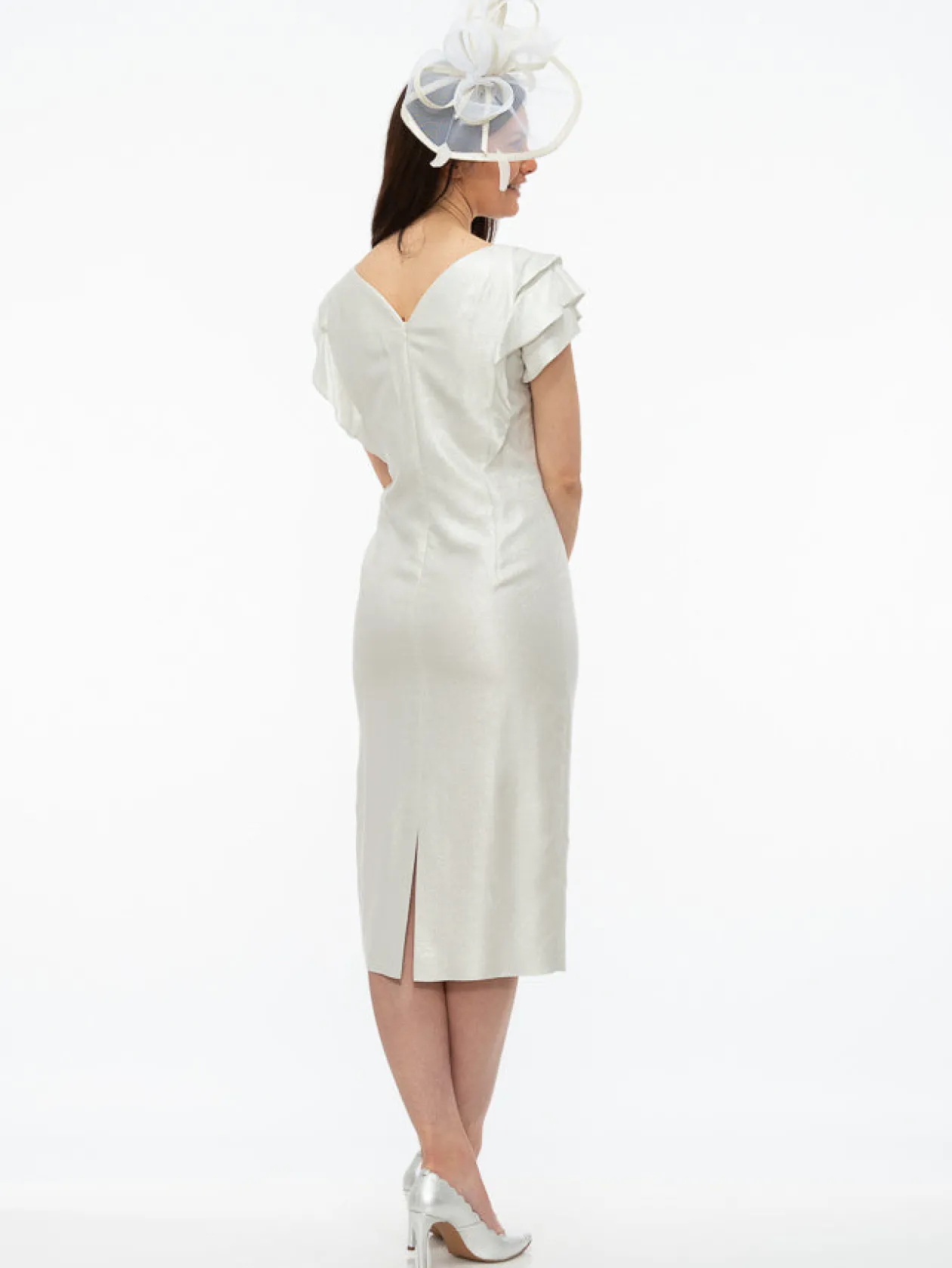 paola_silver_sparkle_ruff_4.webp Paola Silver Sparkle Ruffle Sleeve Dress