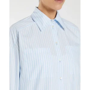 PENNY BLACK White & Blue Striped Shirt